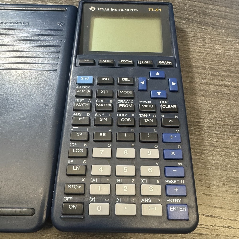 Texas Instruments TI-81 Graphing Calculator Blue with Cover - Tested - Picture 2 of 7